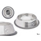 COMEDERO MASCOTA METALICO 16CM HUELLAS GOMA