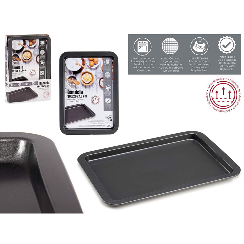 38CM RECTANGULAR METAL TRAY  