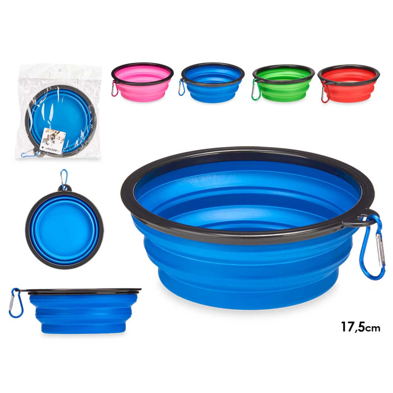 COMEDERO BEBEDERO SILICONA PLEGABLE 17,5CM SURT 4