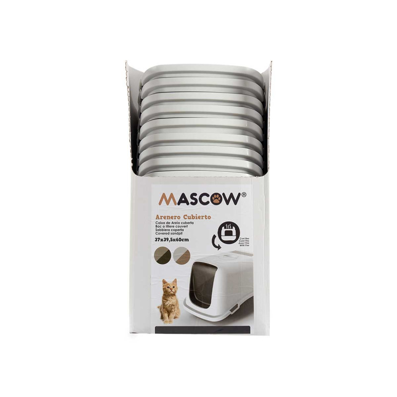 BAC A LITIERE COUVERT PLASTIQUE AVEC FILTRE ANTHRA