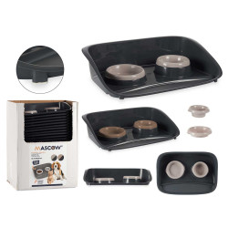 COMEDERO BEBEDERO CON BANDEJA SURTIDO 2 COLORES