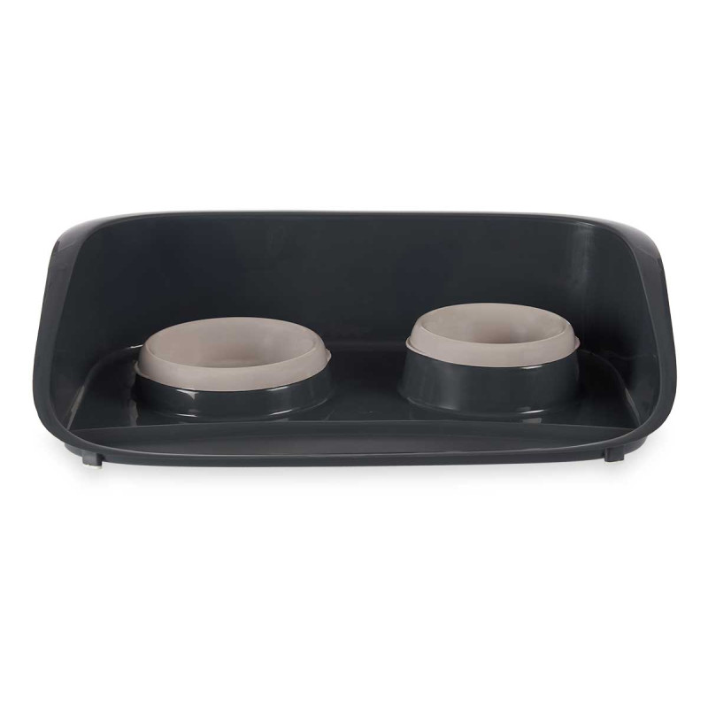 COMEDERO BEBEDERO CON BANDEJA SURTIDO 2 COLORES