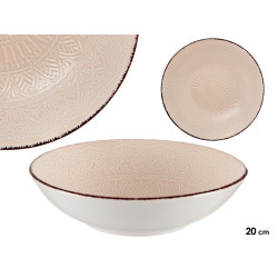 PLATO RELIEVE HONDO BEIGE 20CM
