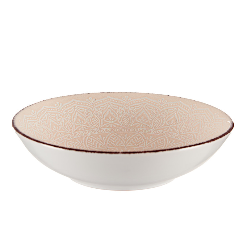 PLATO RELIEVE HONDO BEIGE 20CM