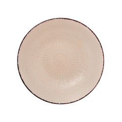 ASSIETTE RELIEF CREUSE BEIGE 18,5CM 