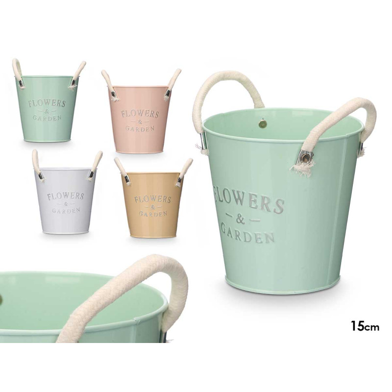 PLANTPOT HANDLES WHITE ASSORTED 4 DIAMETER 15