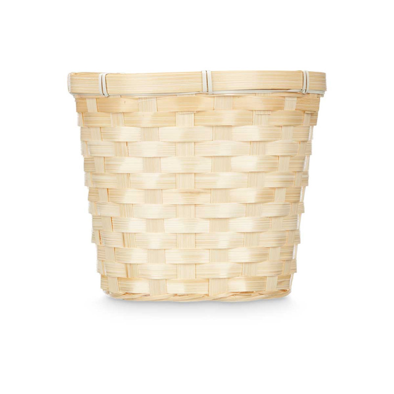CACHE-POT ROND EN BAMBOU TRESSÉ 19CM