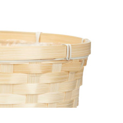 VASO DECORATIVO REDONDO BAMBU TRANÇADO 19CM