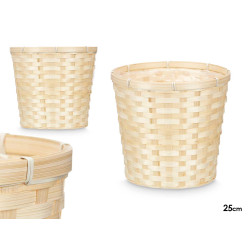CACHE-POT ROND EN BAMBOU TRESSÉ 25CM