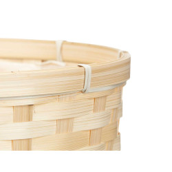 VASO DECORATIVO REDONDO BAMBU TRANÇADO 25CM