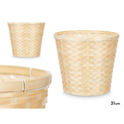 ROUNDED BAMBOO BRAIDED POT COVER 31CM 