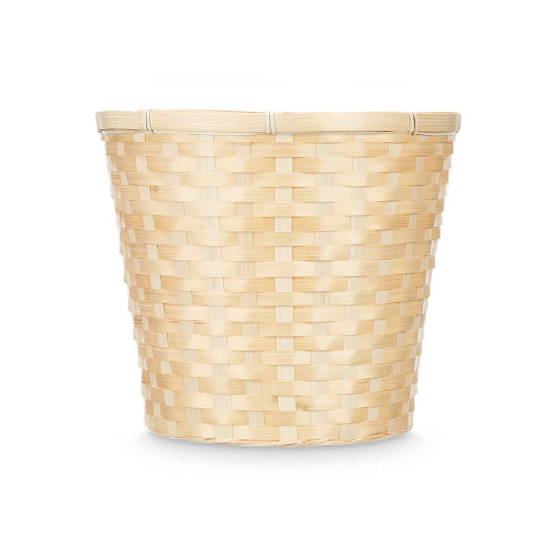 CUBRE MACETAS REDONDO BAMBU TRENZADO 31CM