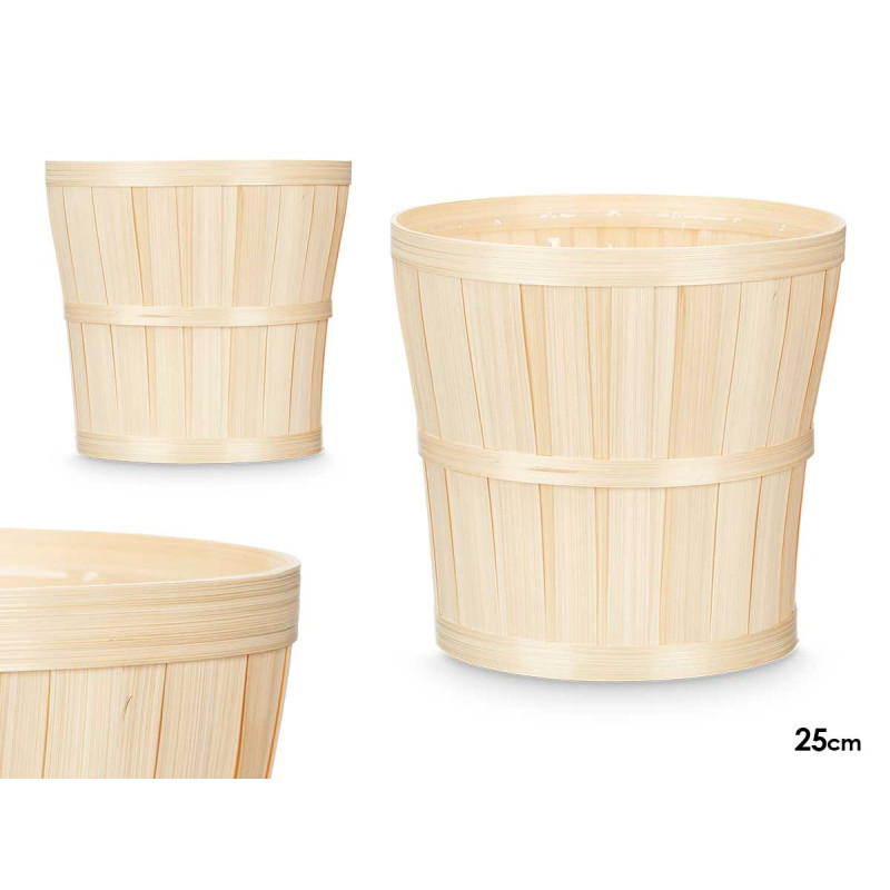 ROUNDED BAMBOO POT COVER 25CM 
