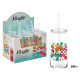 BICCHIERE COPERCHIO CANNUCCE VETRO JUICE 600ML