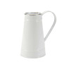 WHITE MILK JAR SILVER EDGE