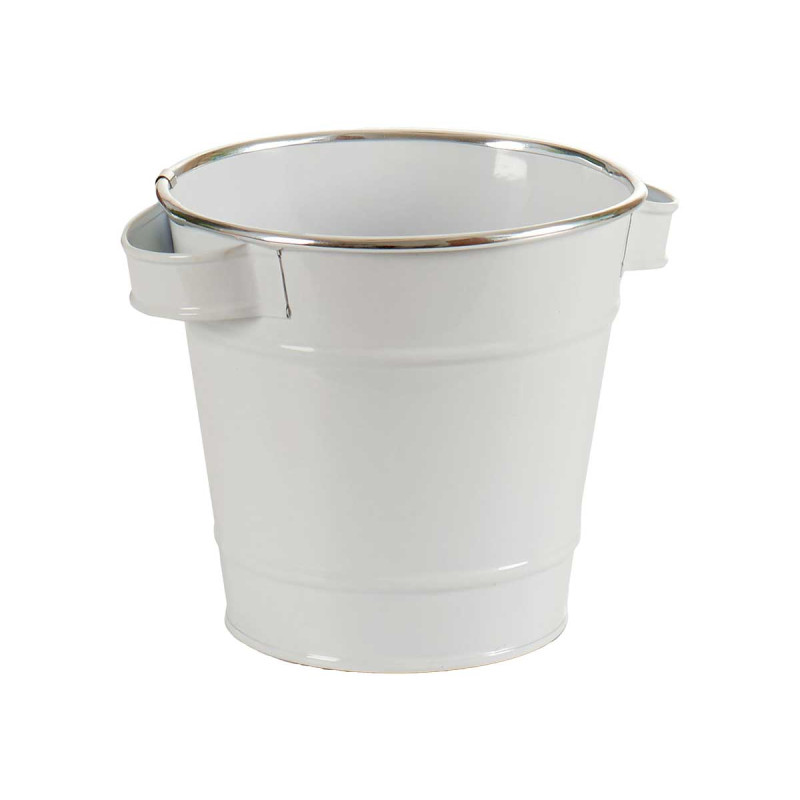 BALDE METAL BRANCO FIO PRATA