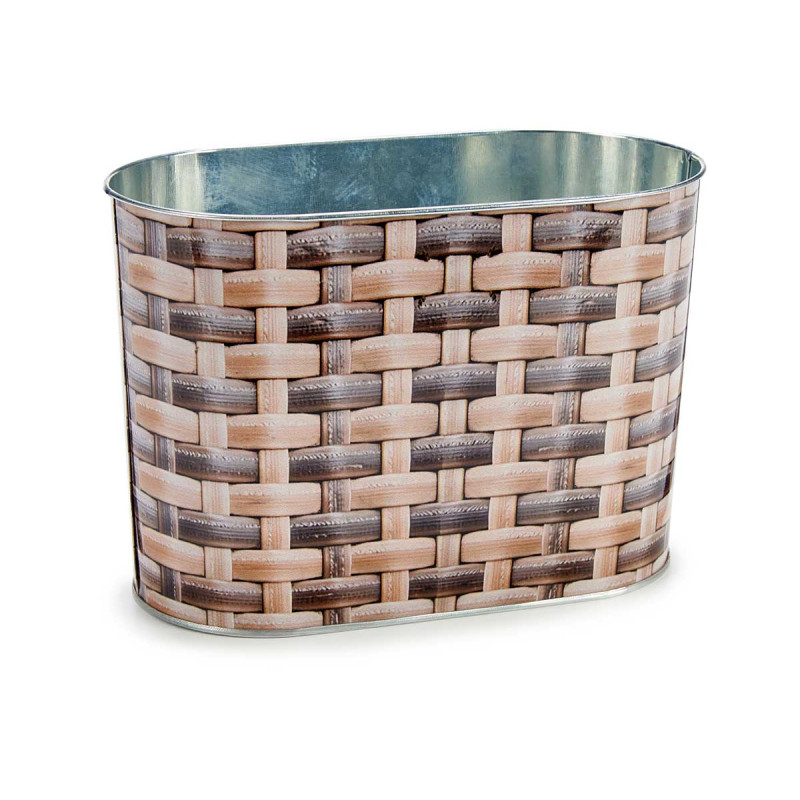 METAL OVAL FLOWERPOT TALL BIG WICKER