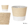 POT DE FLEURS CORDE 18X16CM BLANC NATUREL 
