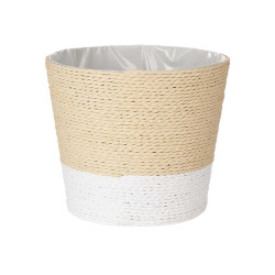 18X16CM NATURAL WHITE ROPE FLOWER POT 