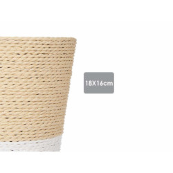 VASO CORDA 18x16CM BRANCO NATURAL 