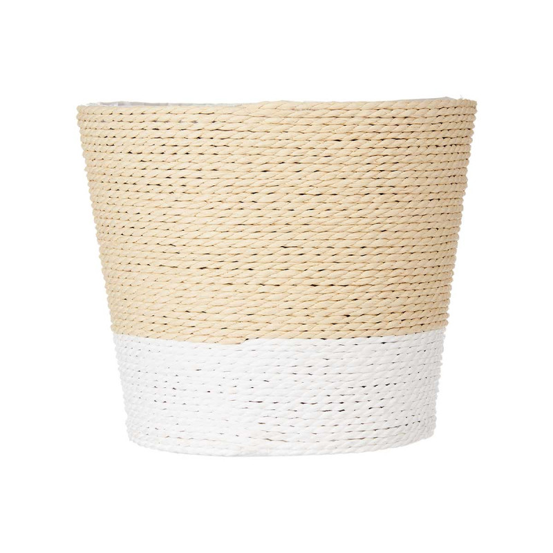 POT DE FLEURS CORDE 18X16CM BLANC NATUREL 