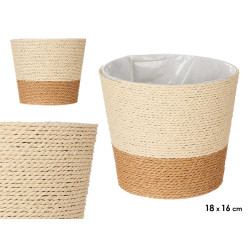 VASO CORDA 18x16CM CASTANHO NATURAL 