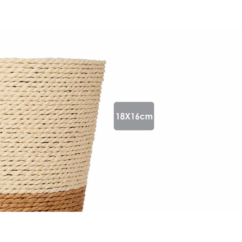18X16CM NATURAL BROWN ROPE FLOWER POT 