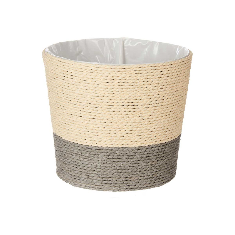 POT DE FLEURS CORDE 18X16CM GRIS NATUREL 