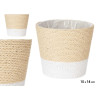 POT DE FLEURS CORDE 15X14CM BLANC NATUREL 
