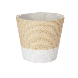 12,5X12CM NATURAL WHITE ROPE FLOWER POT 
