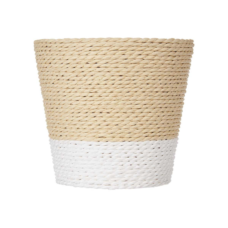 MACETERO CUERDA 12,5X12CM BLANCO NATURAL
