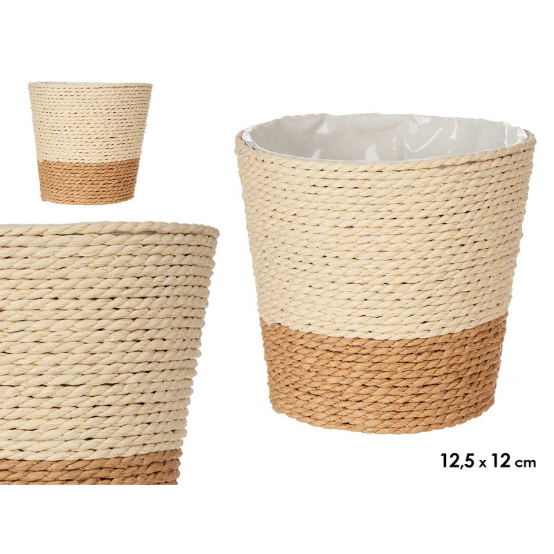 VASO CORDA 12,5CM CASTANHO NATURAL 