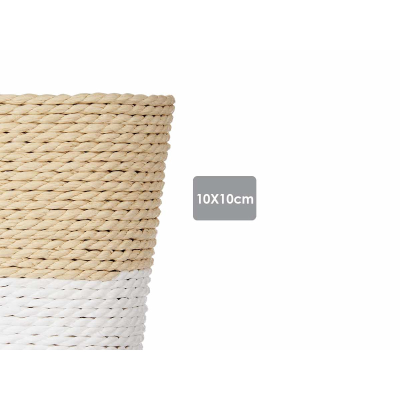 VASO CORDA 10CM BRANCO NATURAL 