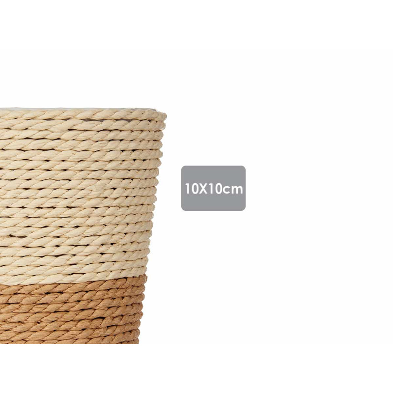 VASO CORDA 10CM CASTANHO NATURAL 