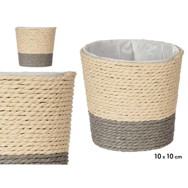 VASO CORDA 10CM CINZENTO NATURAL 