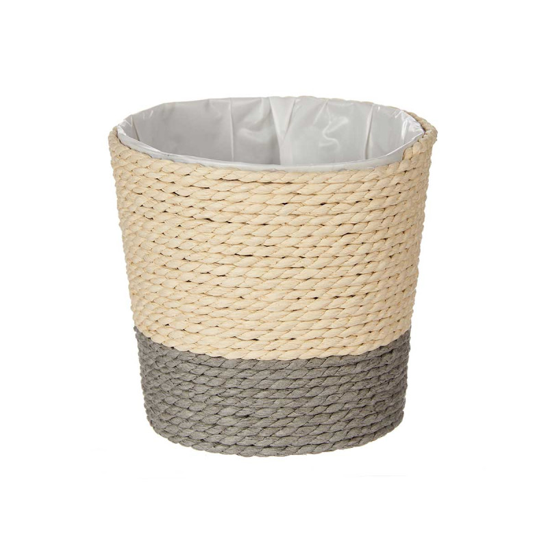 MACETERO CUERDA 10X10CM GRIS NATURAL