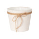 18X16CM WHITE FABRIC FLOWER POT WITH BOW 