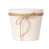 MACETERO TELA CON LAZO 18X16CM BLANCO