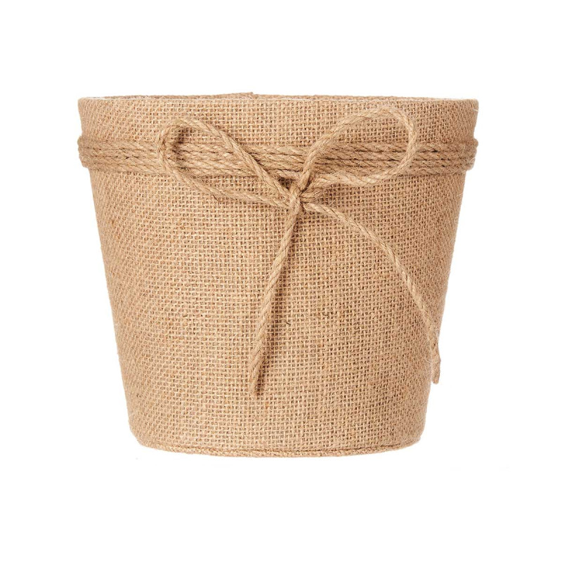 VASO TECIDO COM LAÇO 18x16CM CASTANHO  