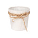 10X10CM WHITE FABRIC FLOWER POT WITH BOW 