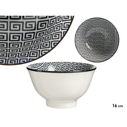 TERRINA 16CM GEOMETRICO NERO