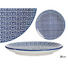 GEOMETRIC BLUE DINNER PLATE 24CM