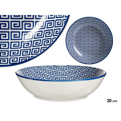 BLUE GEOMETRIC SOUP PLATE 20CM