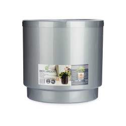 VASO PLASTICA CON RISERVA ACQUA 38CM ARGENTO
