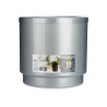 POT FLEURS PLASTIQ AVEC RESERVOIR EAU 38CM ARGENT
