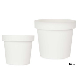 POT EN PLASTIQUE BLANC 14CM DIAM