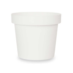 PLASTIC POT WHITE 14CM DIAM
