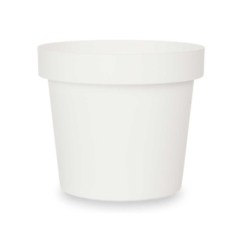 PLASTIC POT WHITE 14CM DIAM