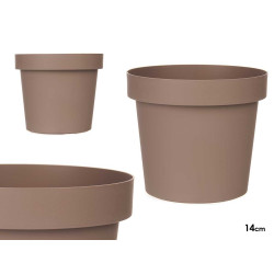 MACETA PLASTICO MARRON 14CM DIAM