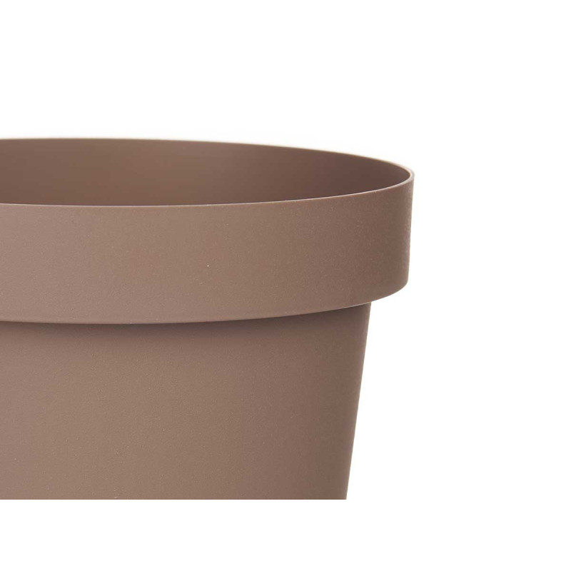 POT EN PLASTIQUE BRUN 14CM DIAM